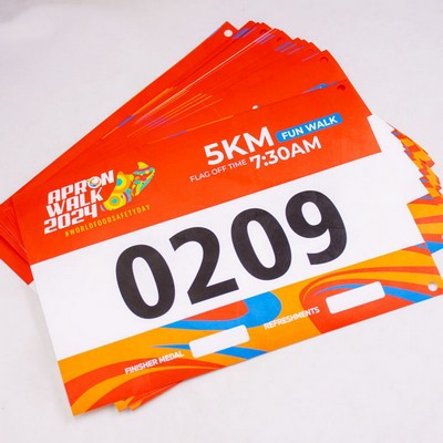 Custom Paper 9.5" x 7.9" Marathon bibs Competitor Numbers with Safety Pins