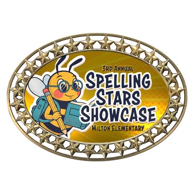 Vibraprint® Bright Star Border Oval Insert Medallions (3-1/2")